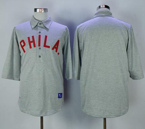 Mitchell And Ness 1900 Phillies Blank Grey Throwback Stitched MLB Jersey